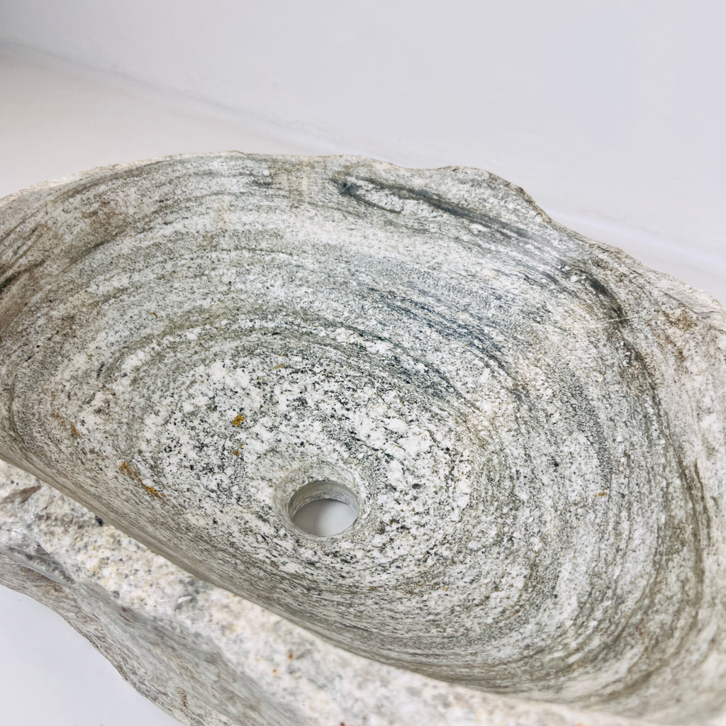 Eggshell Ripple River Stone Sink