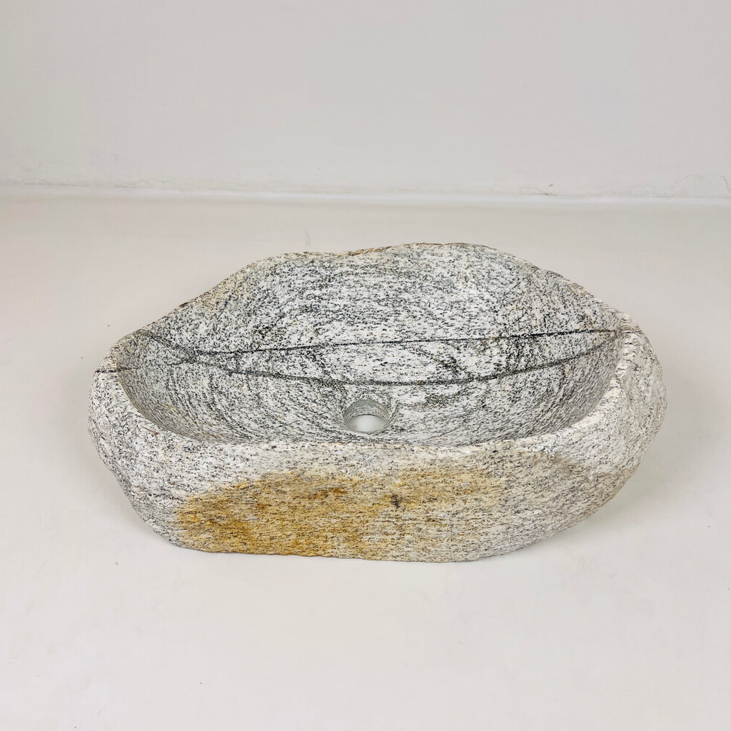 Grey Halo Mustard Grazed River Stone Sink