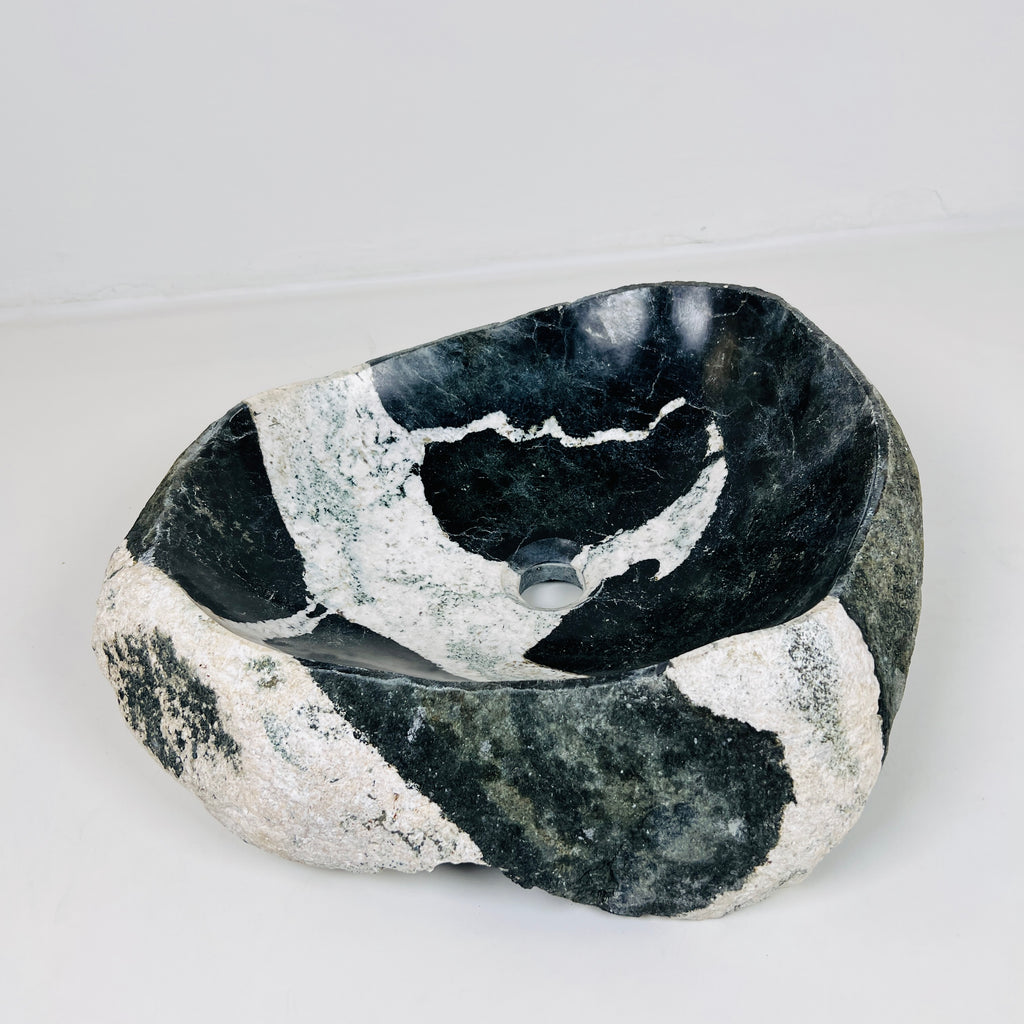 Zebra Printed River Stone Sink