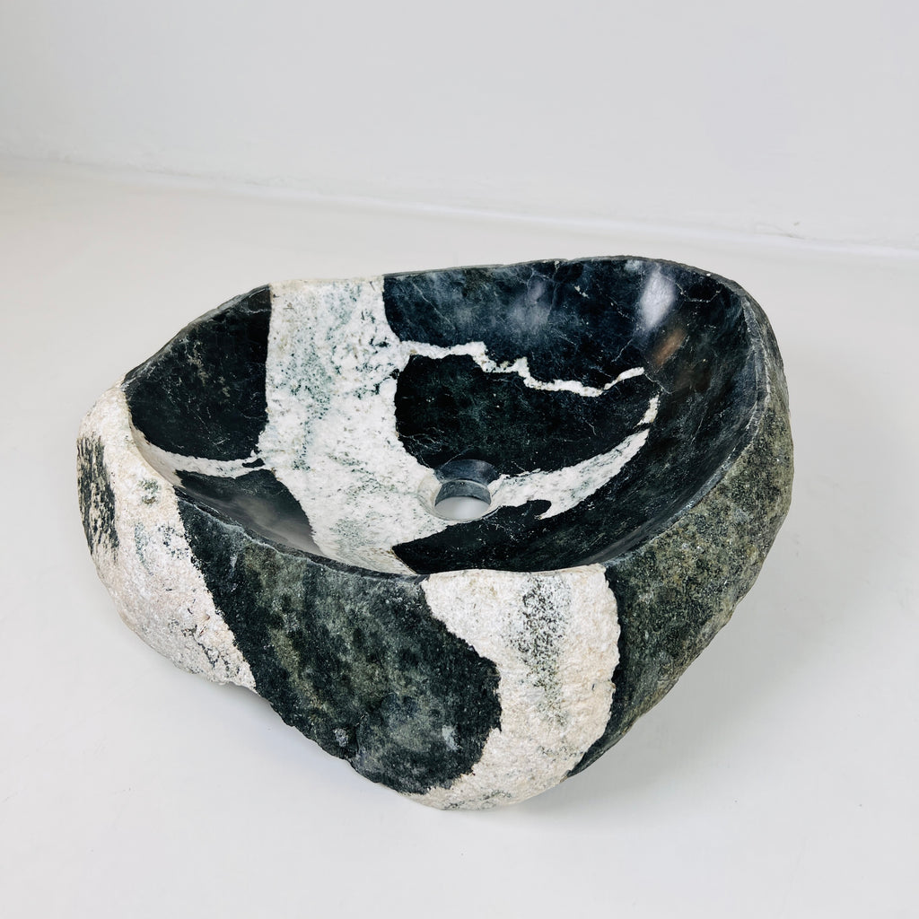 Zebra Printed River Stone Sink