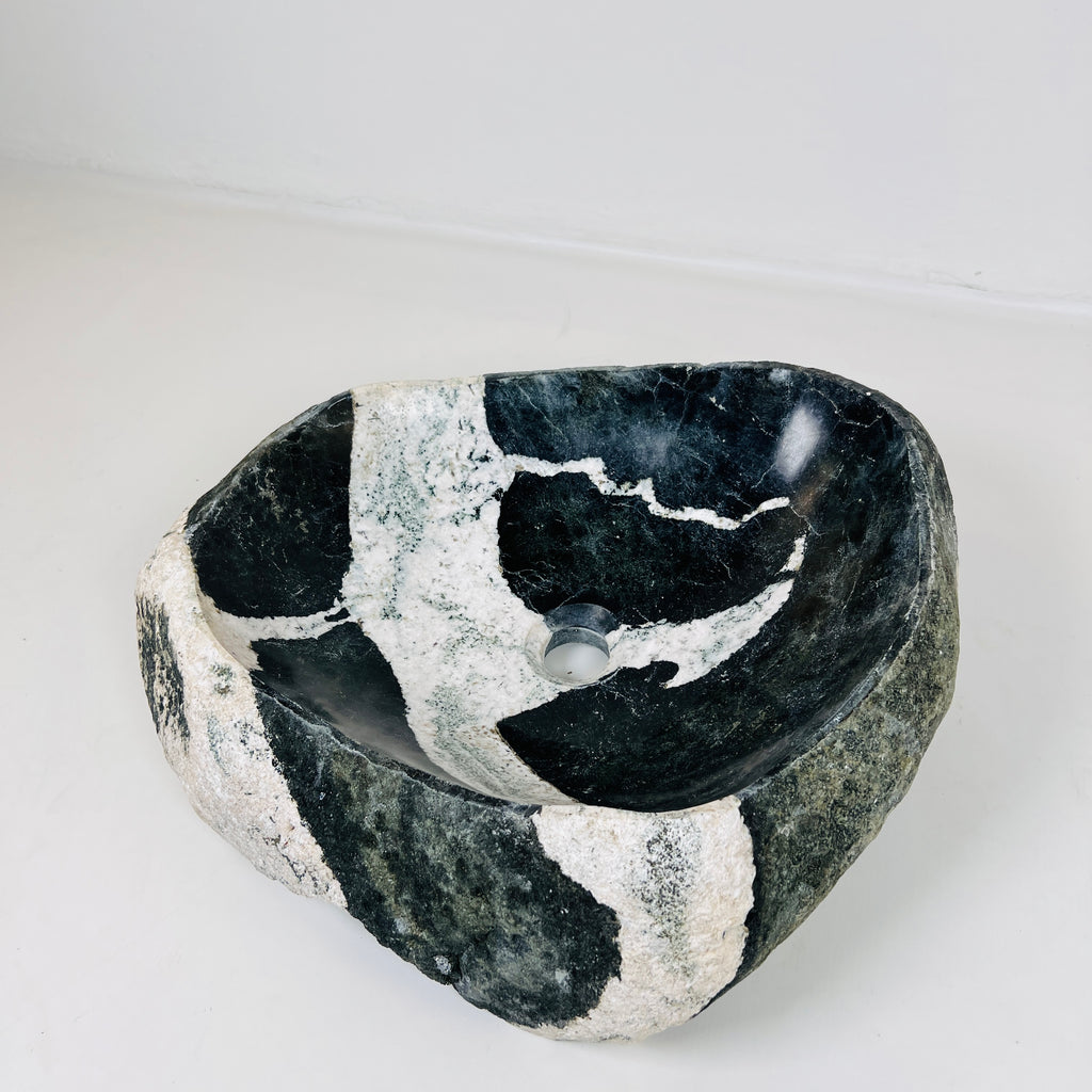 Zebra Printed River Stone Sink