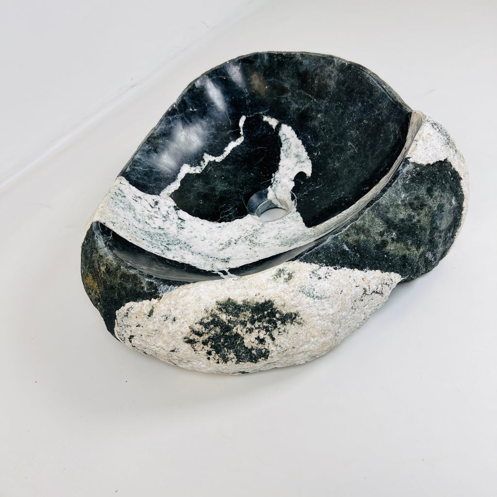 Zebra Printed River Stone Sink