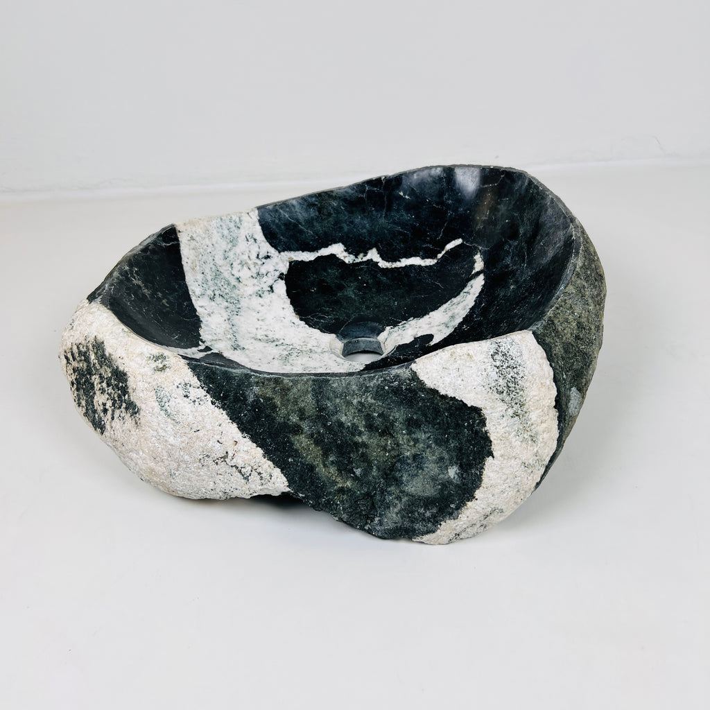 Zebra Printed River Stone Sink