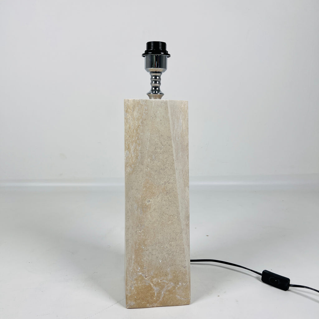 Modernist Travertine Table Lamp