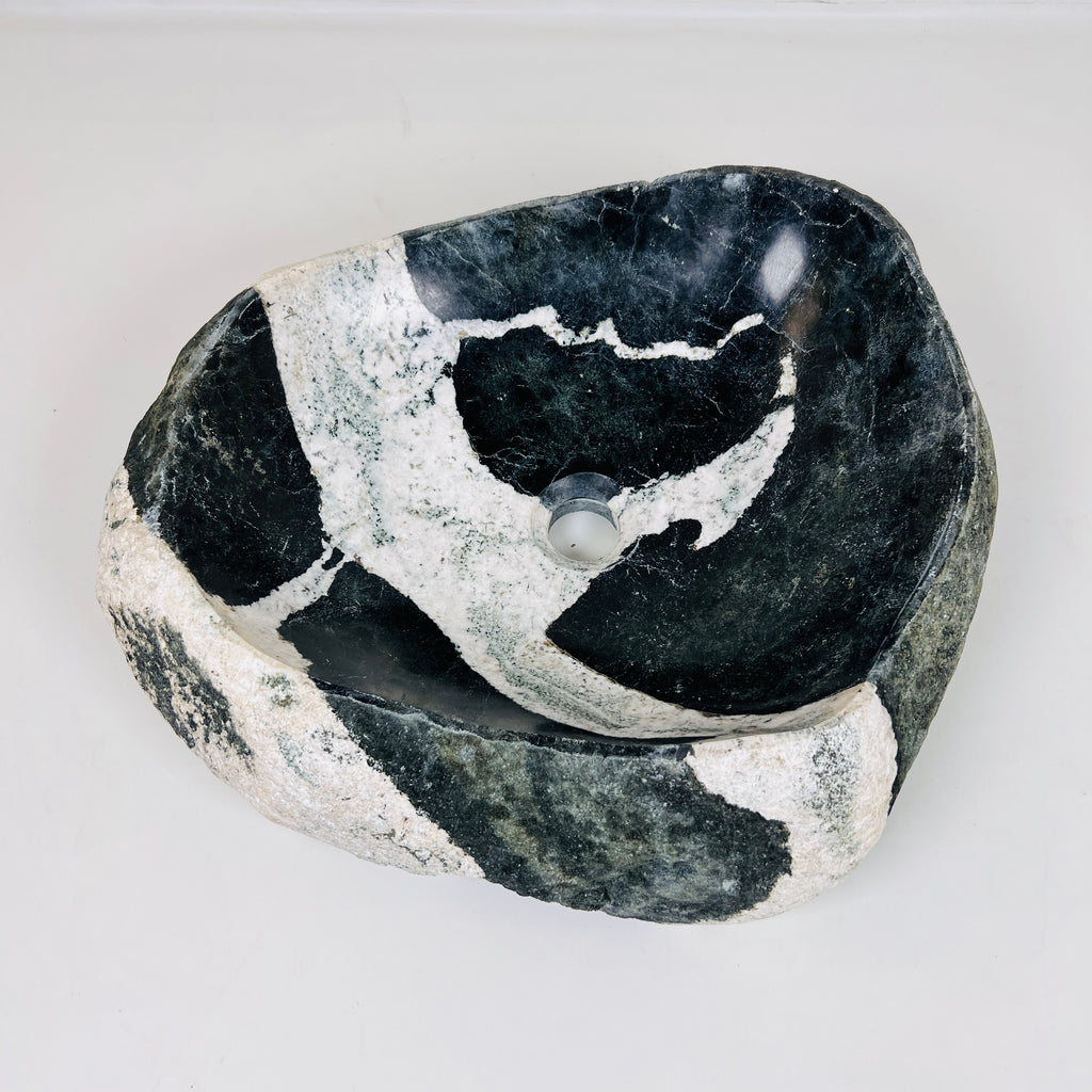 Zebra Printed River Stone Sink