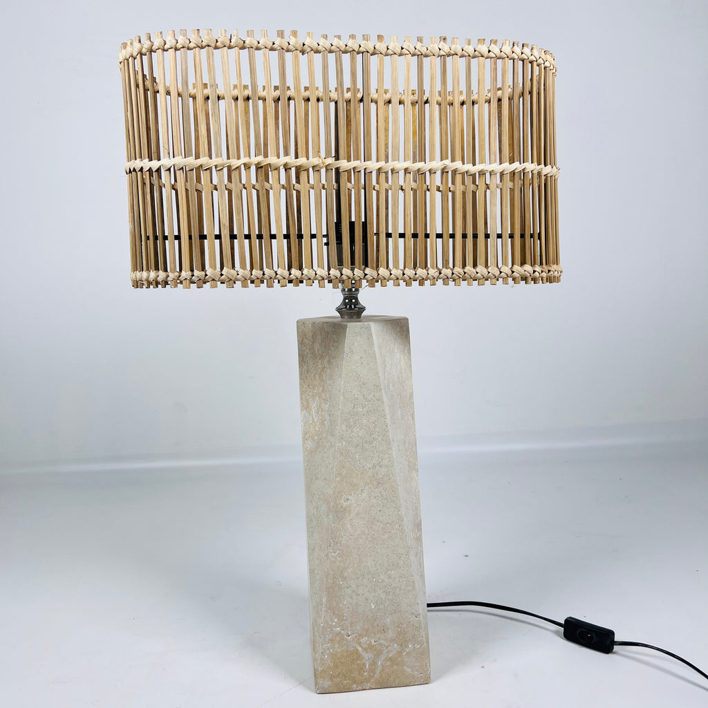 Modernist Travertine Table Lamp