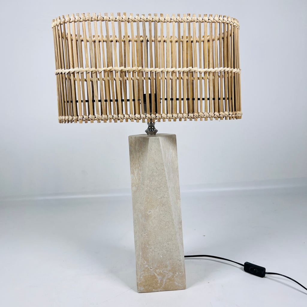 Modernist Travertine Table Lamp