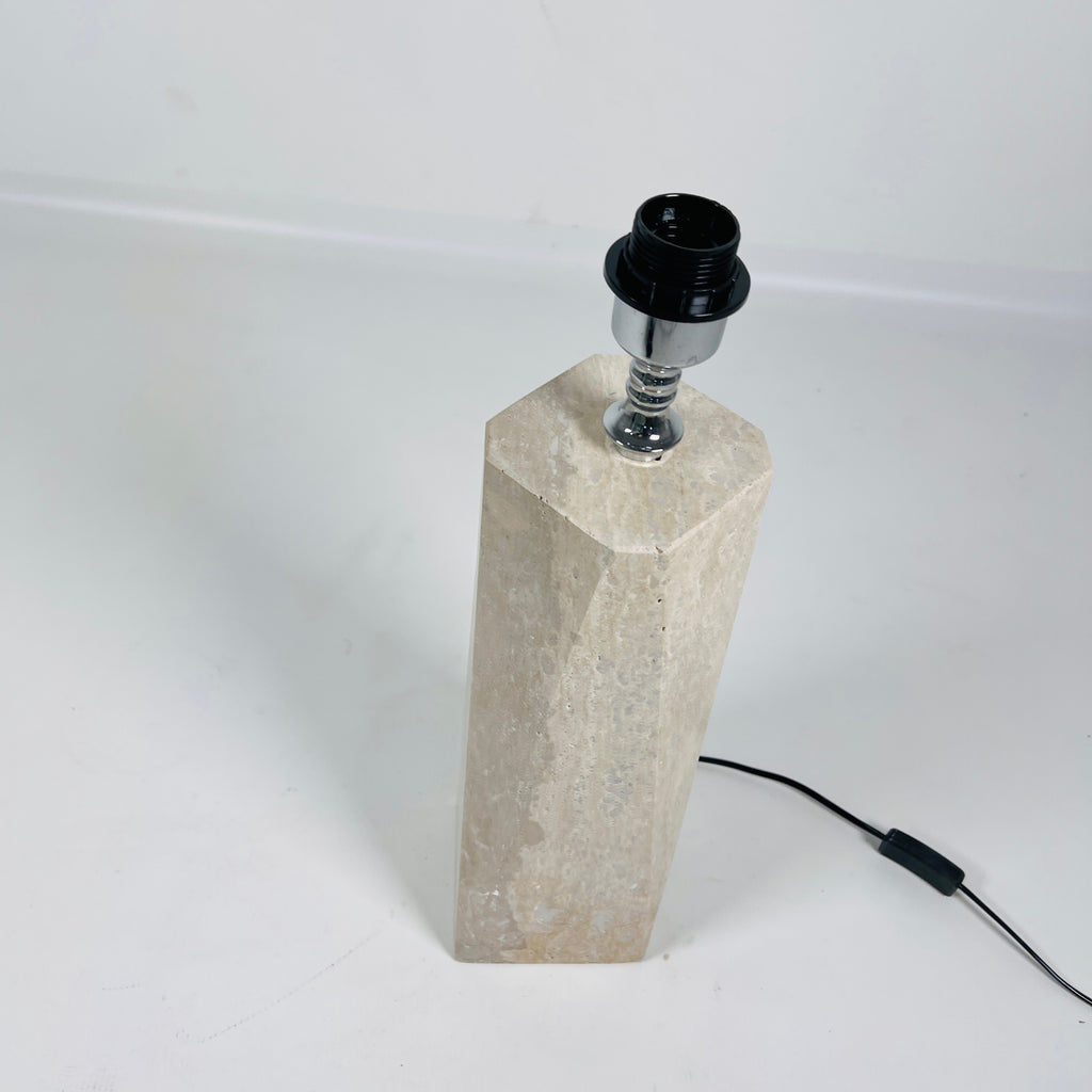 Modernist Travertine Table Lamp