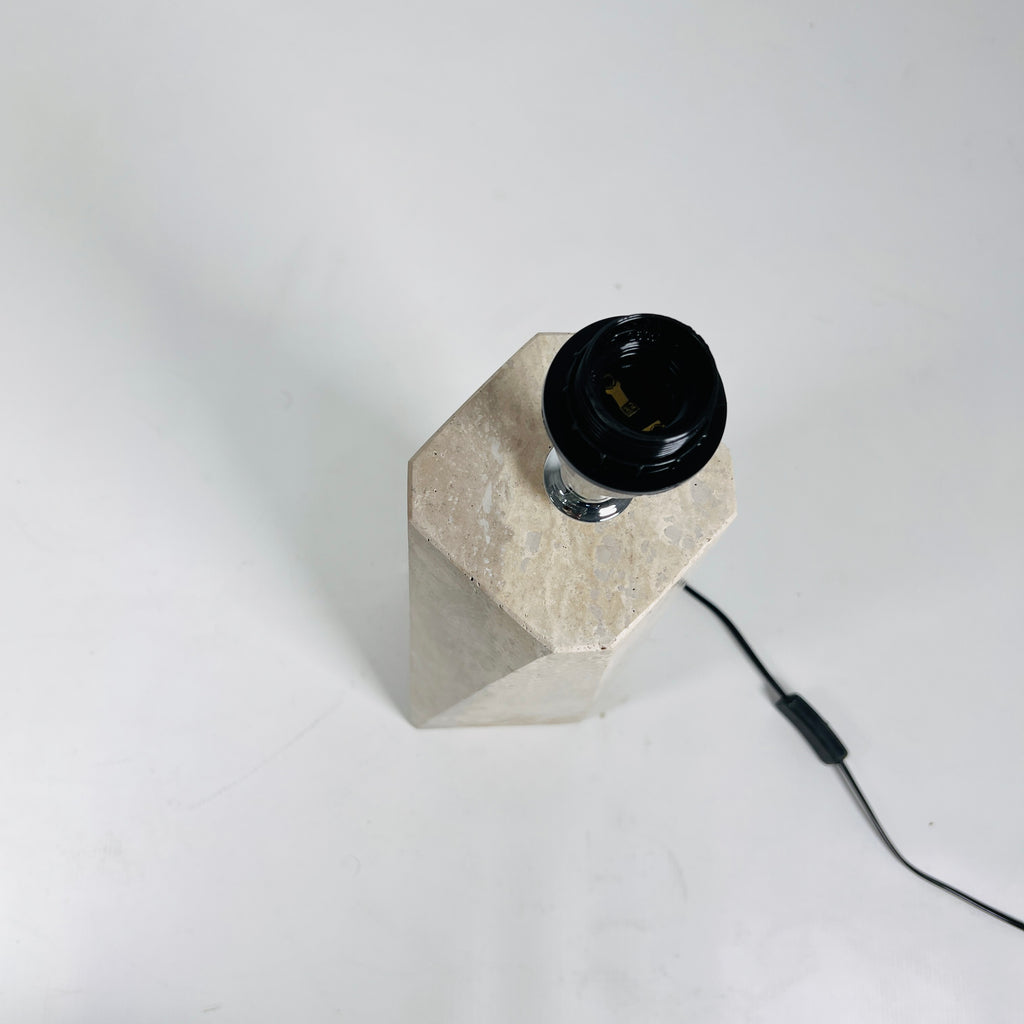 Modernist Travertine Table Lamp