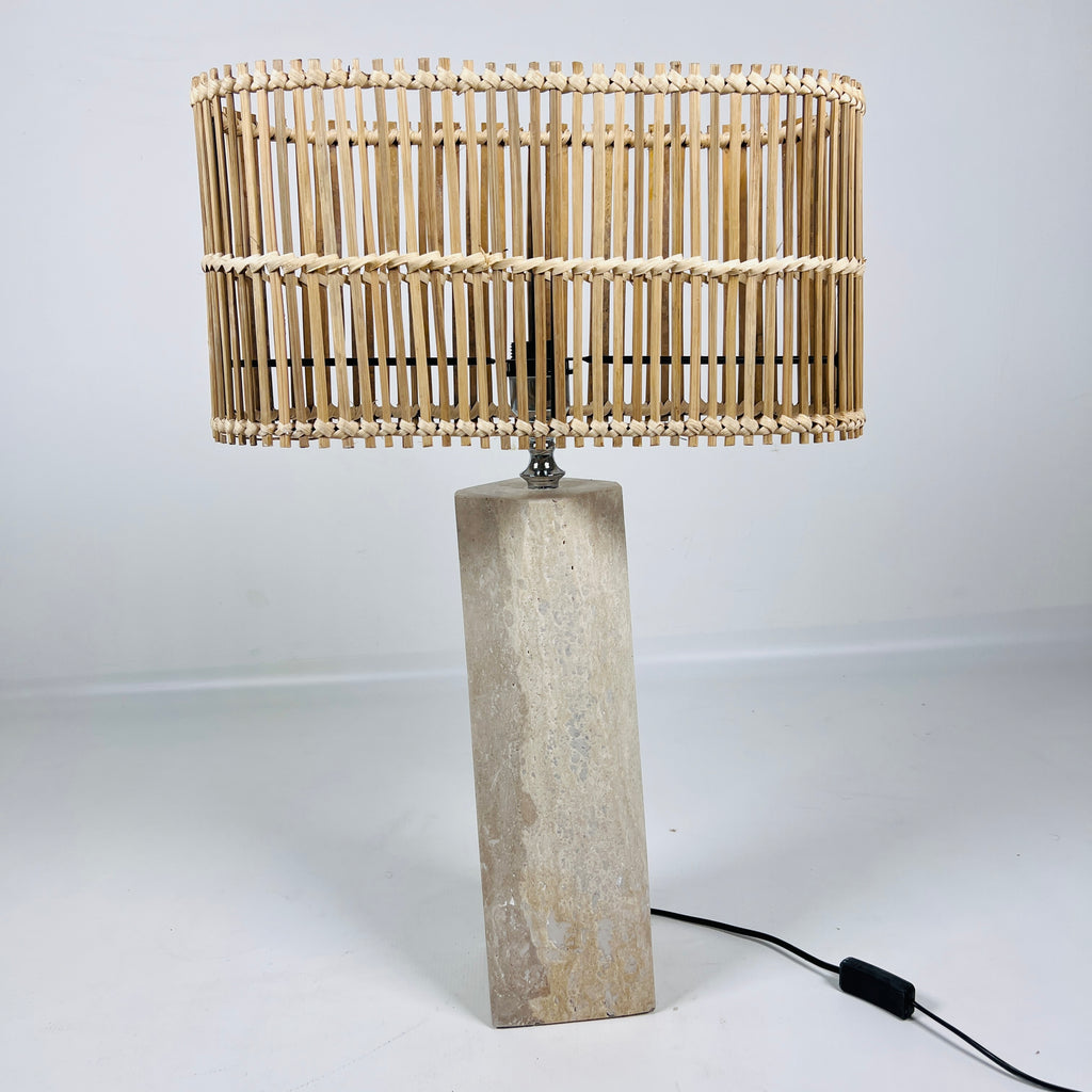 Modernist Travertine Table Lamp