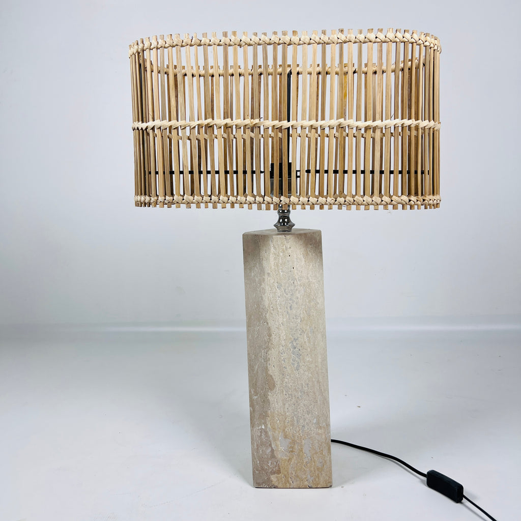 Modernist Travertine Table Lamp