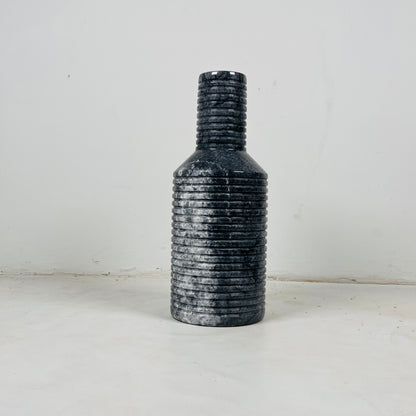 Grooved Marble Vase - Black & Blue