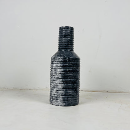 Grooved Marble Vase - Black & Blue