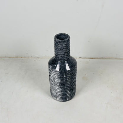 Grooved Marble Vase - Black & Blue