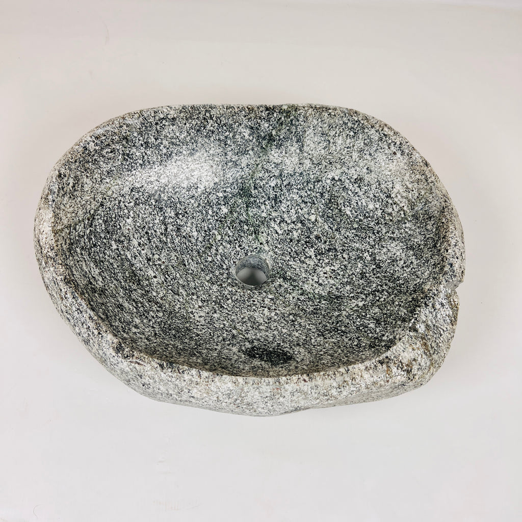 Dark Grey Spotted River Stone Sink