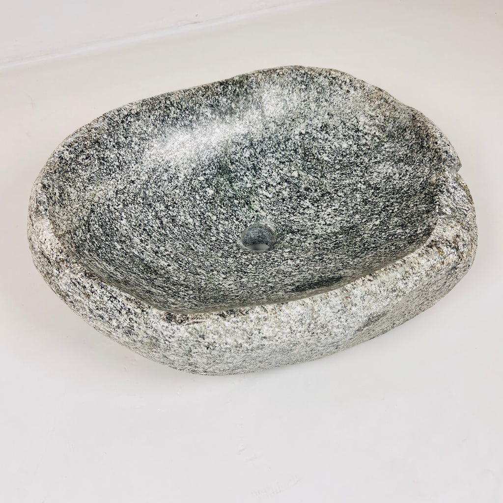 Dark Grey Spotted River Stone Sink