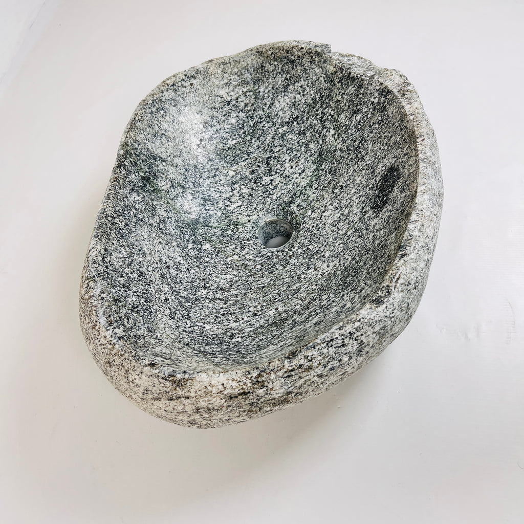 Dark Grey Spotted River Stone Sink