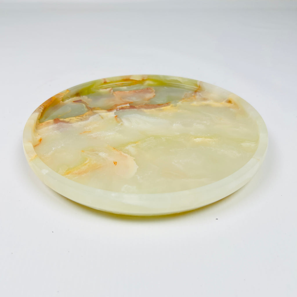 White & Green Onyx Plate