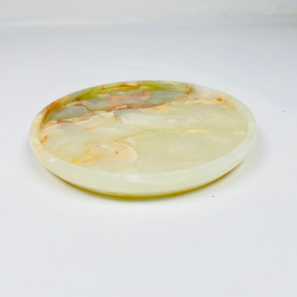 White & Green Onyx Plate