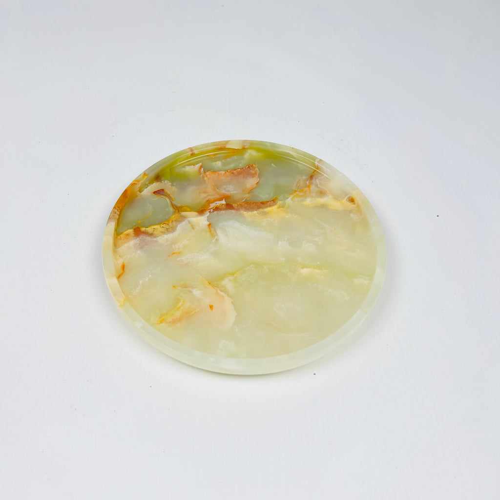 White & Green Onyx Plate