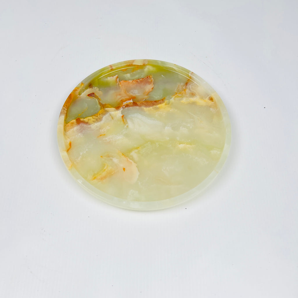 White & Green Onyx Plate