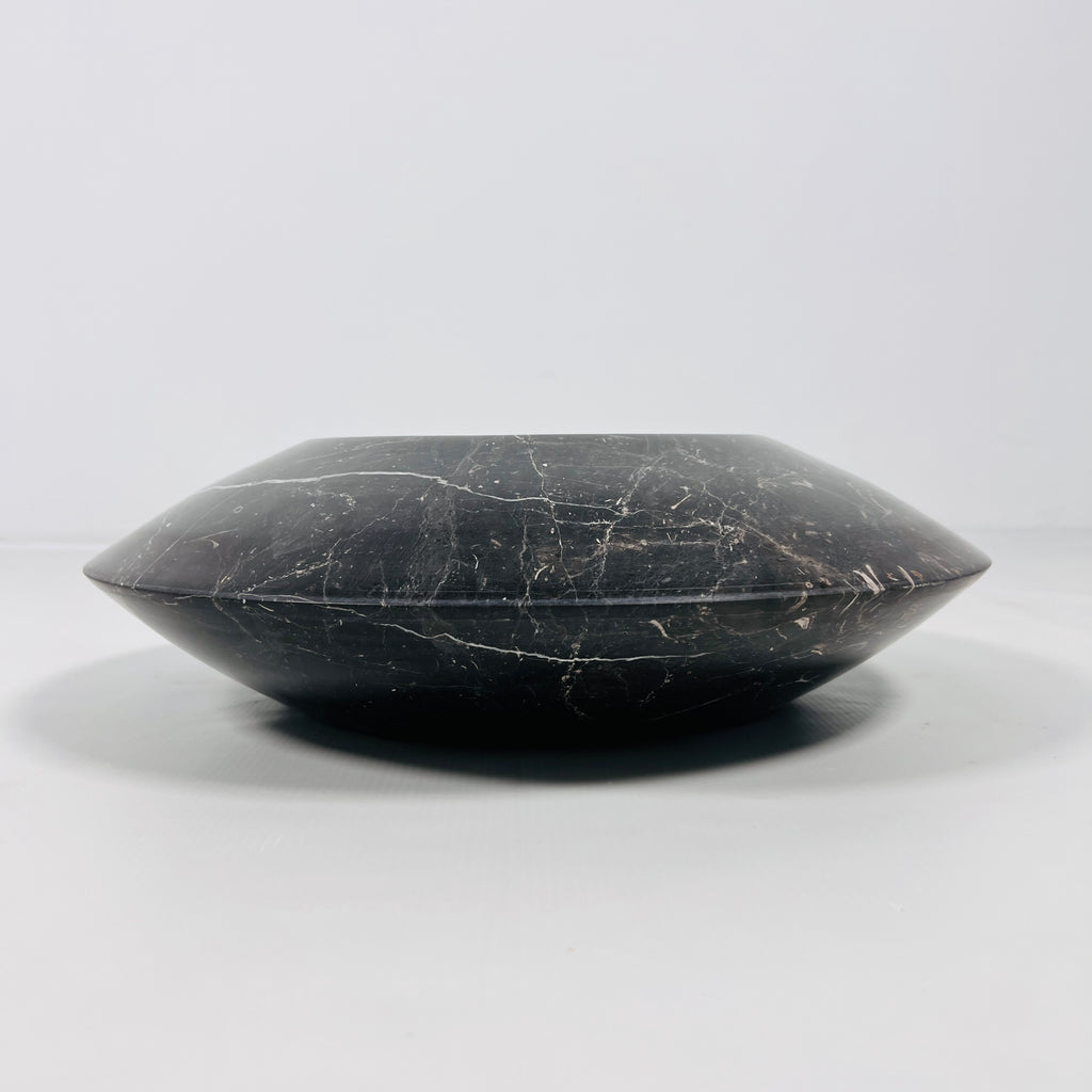 Black With Veins Marble Bowl (Large)