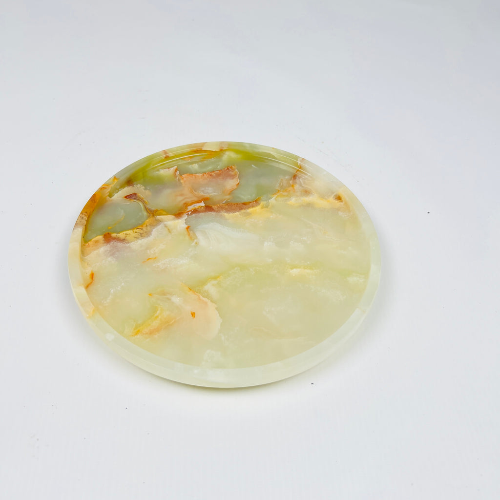 White & Green Onyx Plate