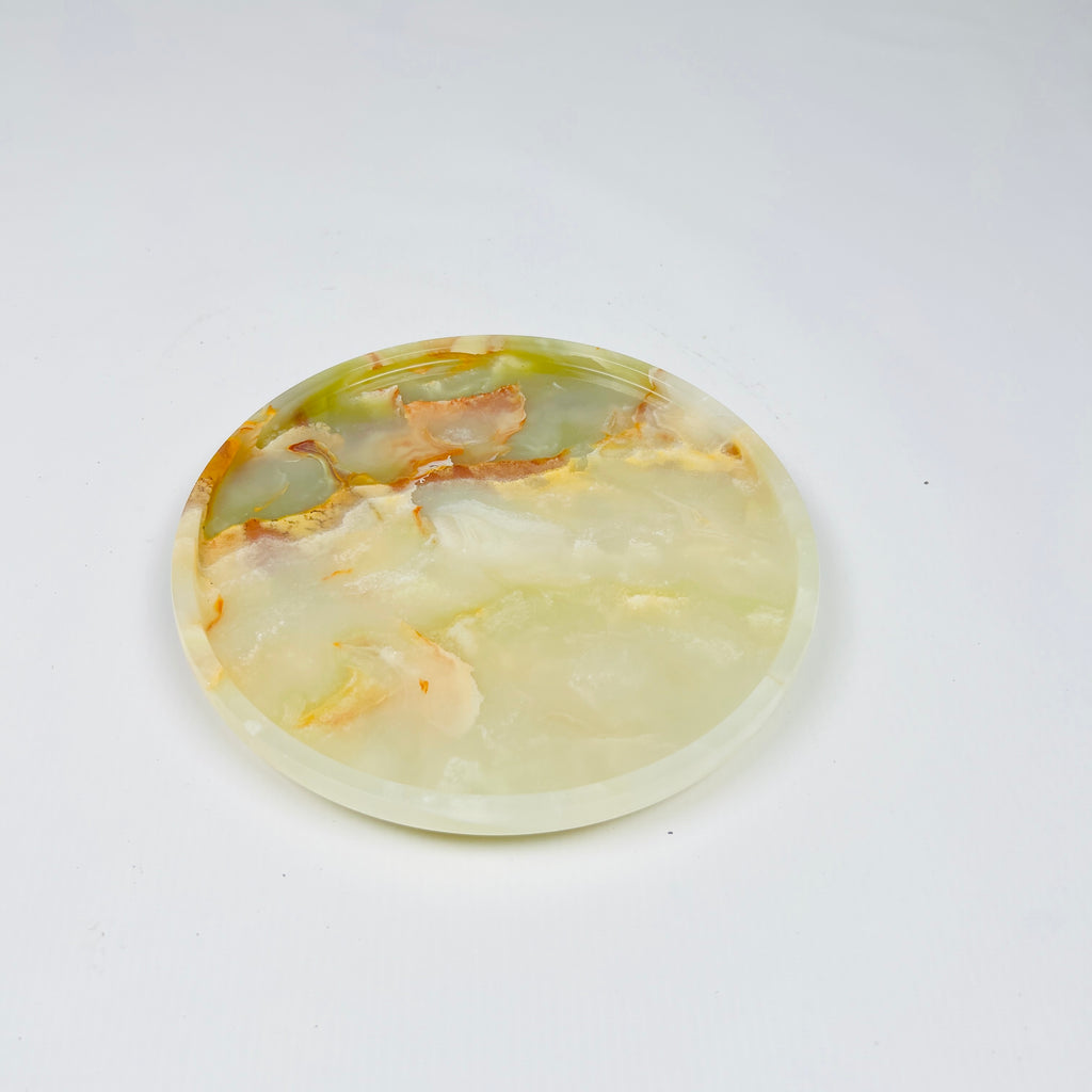 White & Green Onyx Plate