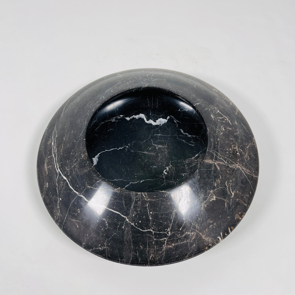 Black With Veins Marble Bowl (Large)