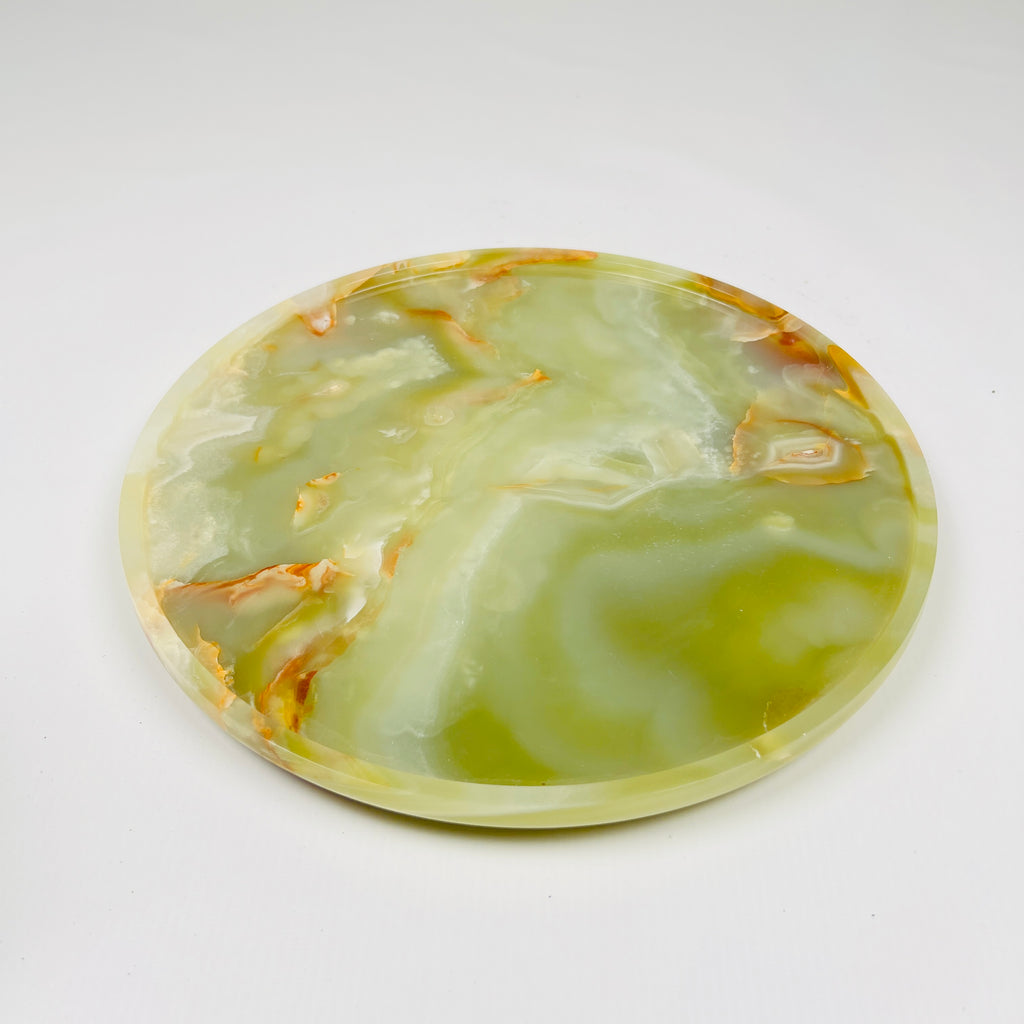 White & Green Onyx Plate