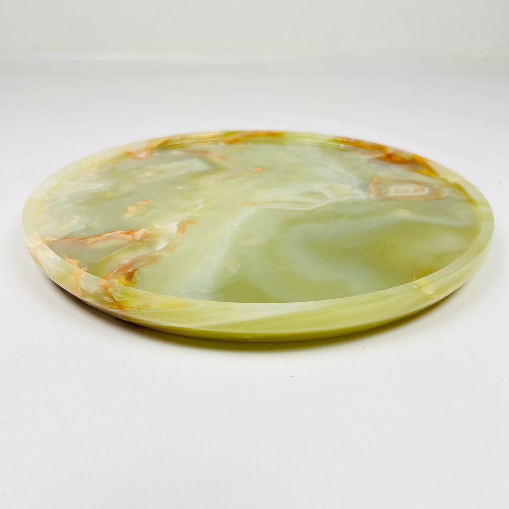 White & Green Onyx Plate