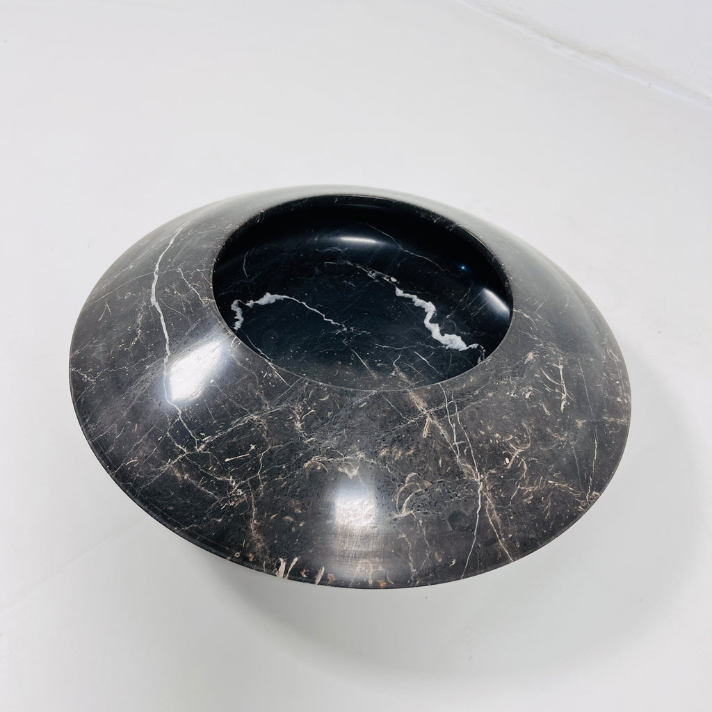 Black With Veins Marble Bowl (Large)