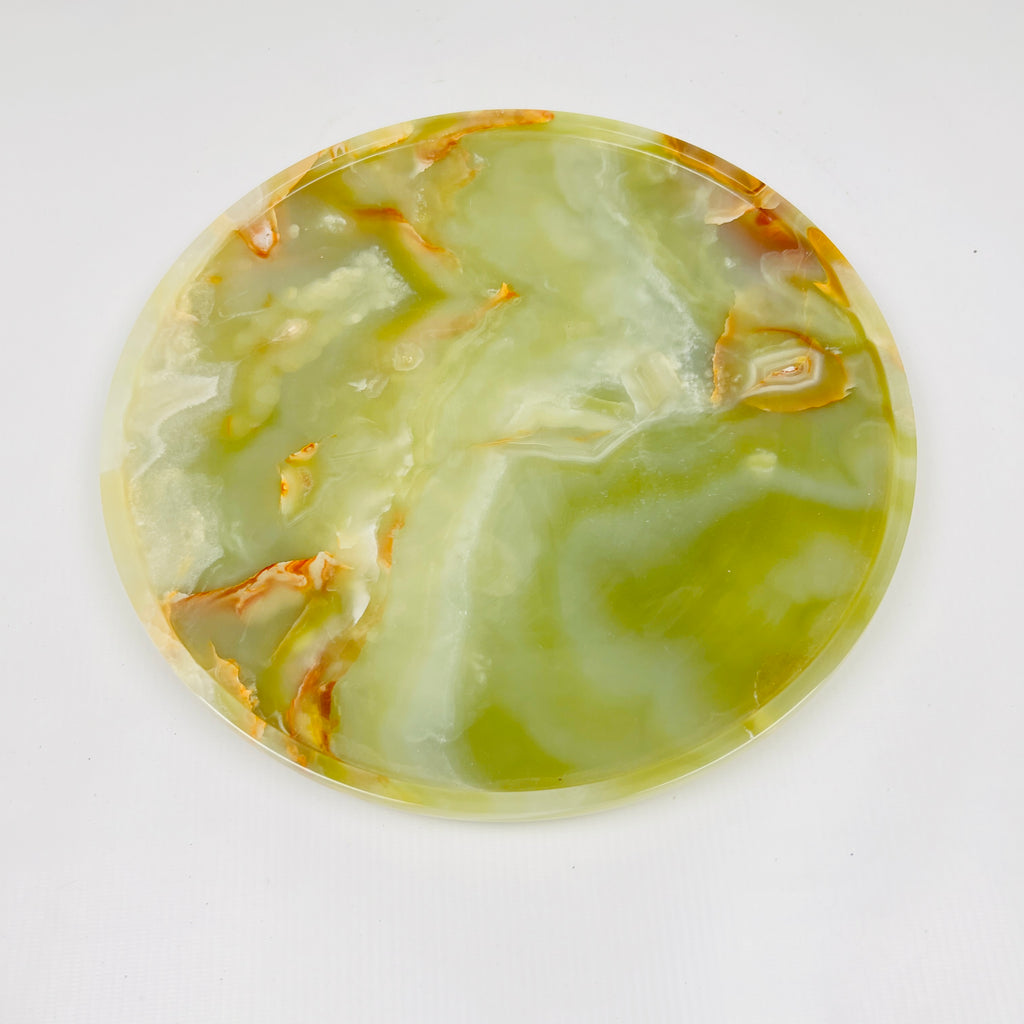 White & Green Onyx Plate