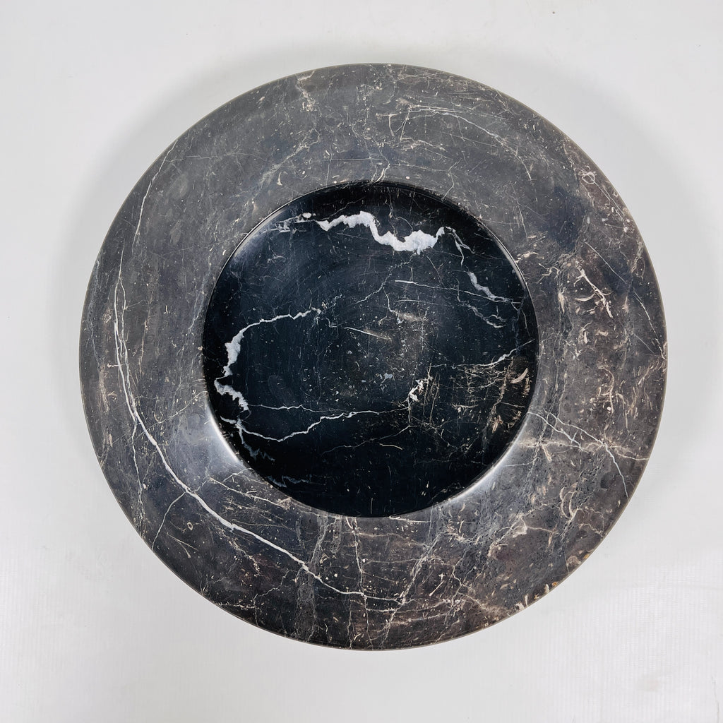 Black With Veins Marble Bowl (Large)