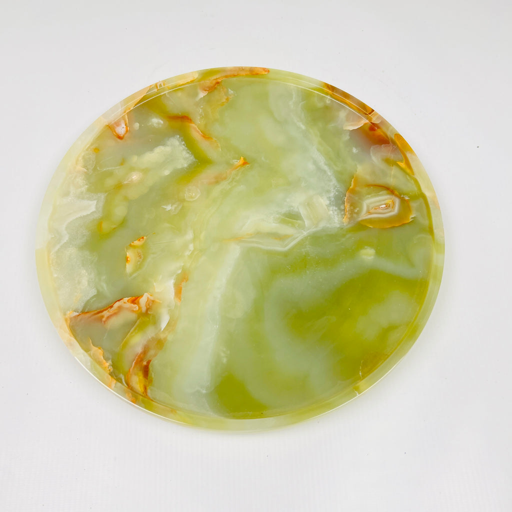 White & Green Onyx Plate