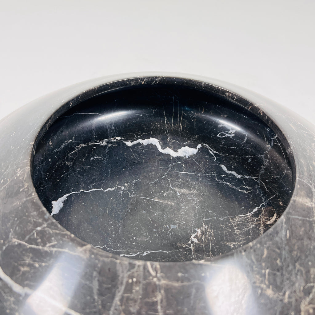 Black With Veins Marble Bowl (Large)