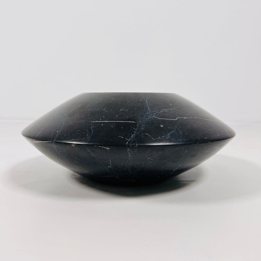 Black With Veins Marble Bowl (Small)