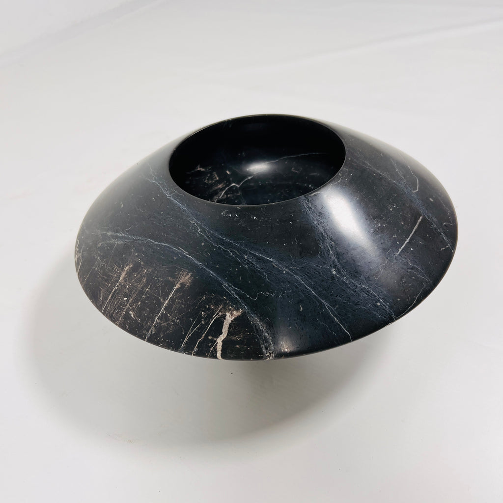 Black With Veins Marble Bowl (Small)