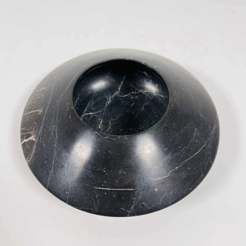 Black With Veins Marble Bowl (Small)