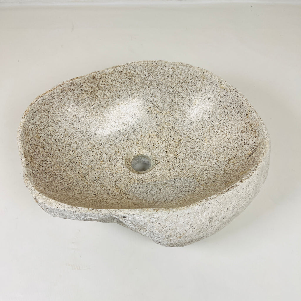 Eggshell Spotted River Stone Sink