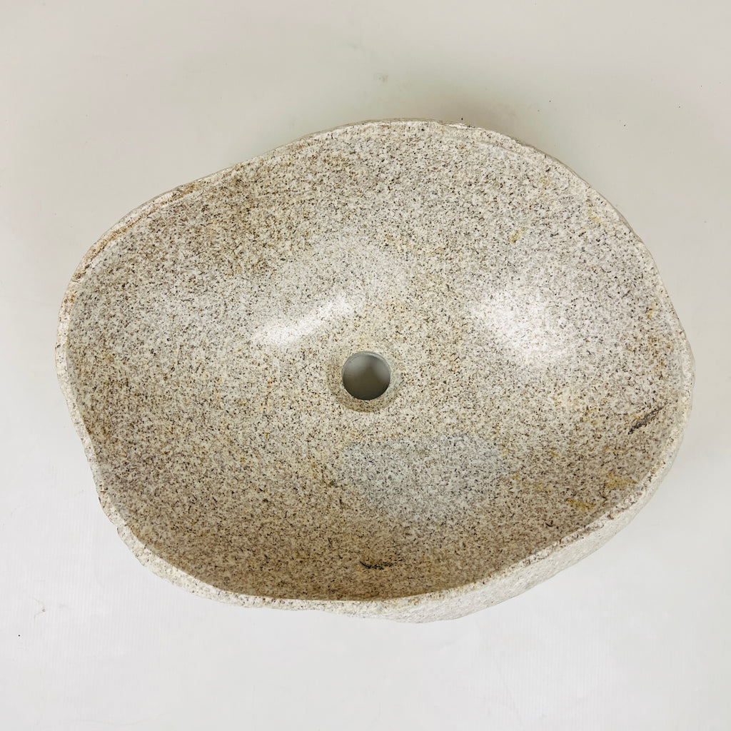 Eggshell Spotted River Stone Sink