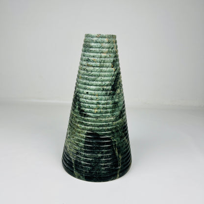 Grooved Marble Vase - Green