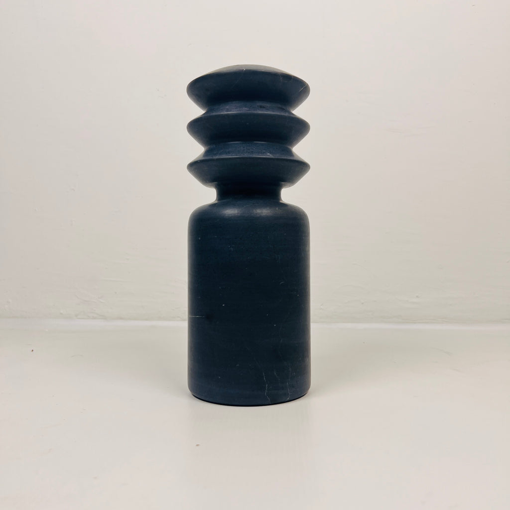 Triple Disc Black Marble Candle Stand