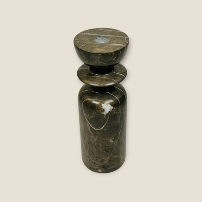 Collared Candle Stand - Brown