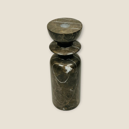 Collared Candle Stand - Brown