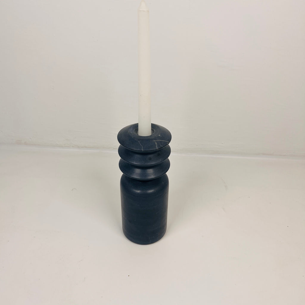 Triple Disc Black Marble Candle Stand