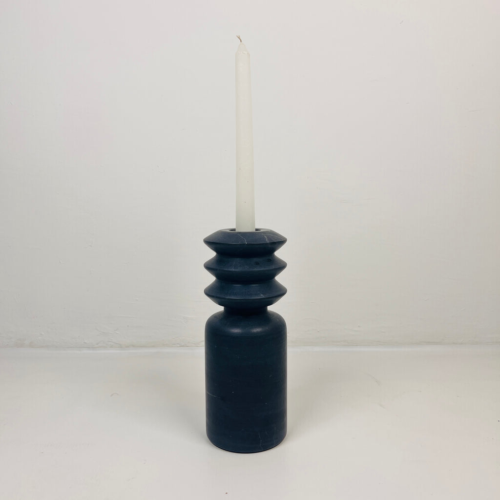 Triple Disc Black Marble Candle Stand