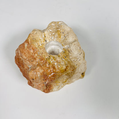 Organic Stone Candle Stand - Travertine