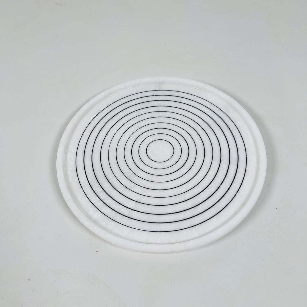 White Pinstripe Plate