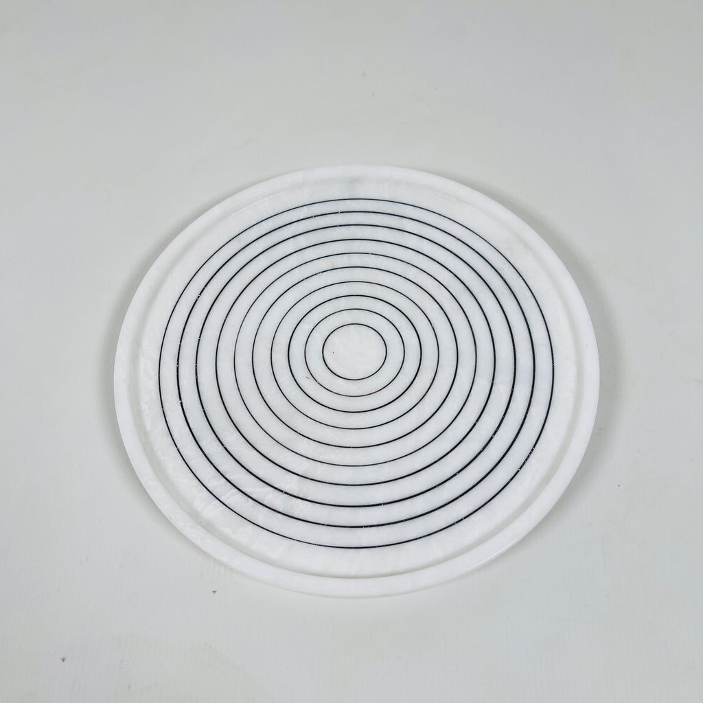 White Pinstripe Plate